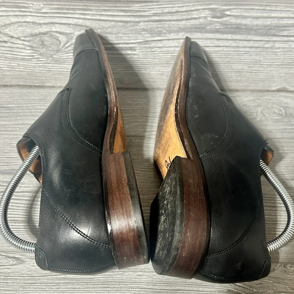 Johnston‎ & Murphy Dress Shoes Double Monk Strap Men 10M Black Cap Toe Leather